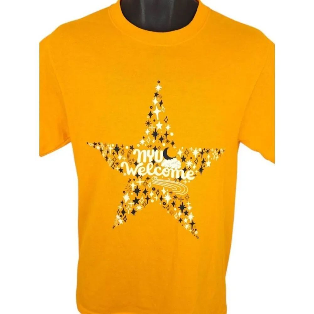 New York University T Shirt Mens Size Small Yellow 2025 NYU Project Outreach